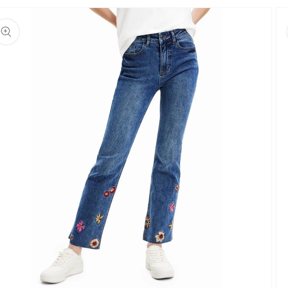 Desigual Denim - Desigual Embroidered Denim Jeans Bootcut Flare Size 6 EU 36